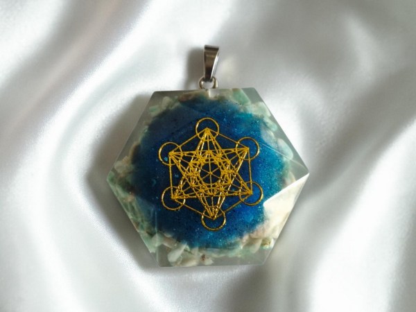 pendentif orgonite amazonite metatron